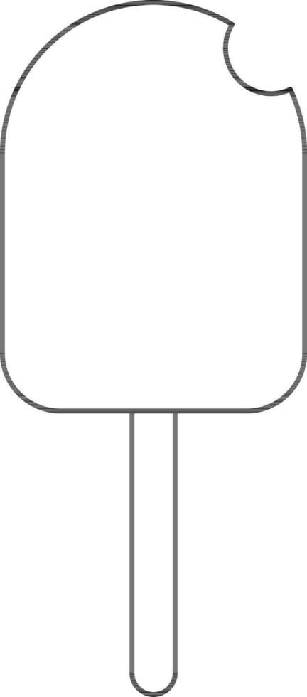 Line Art Illustration Of Ice Cream On Stick Icon In Flat Style. vector