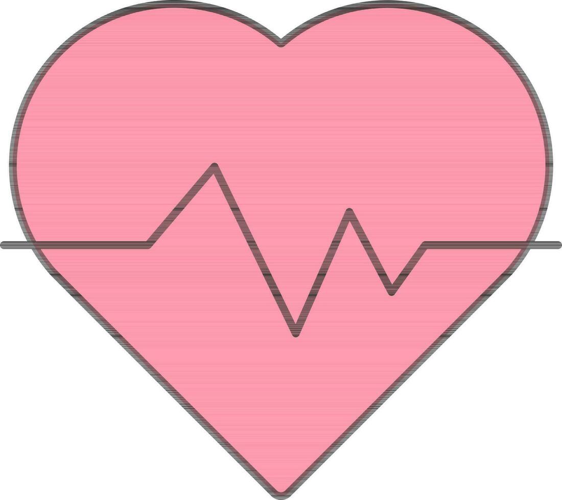 Heart Beat Icon In Pink Color. vector