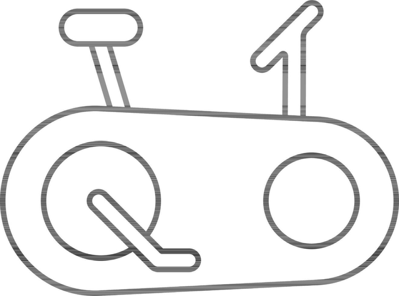 Exercise Bike Icon In Black Outline. vector