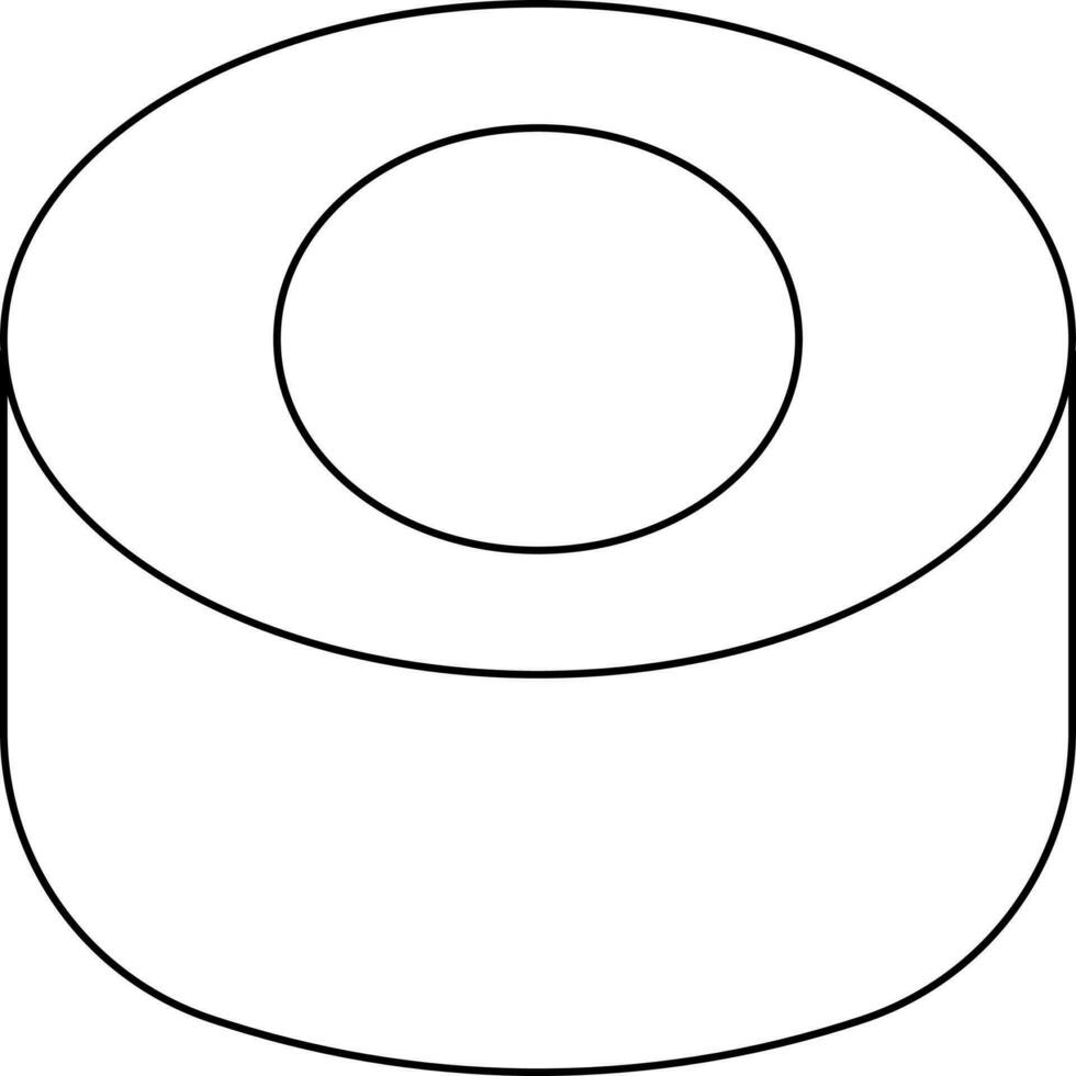 plano estilo Sushi icono en negro describir. vector