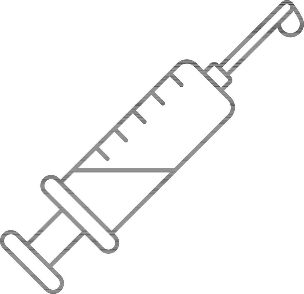 Syringe Icon In Black Outline. vector