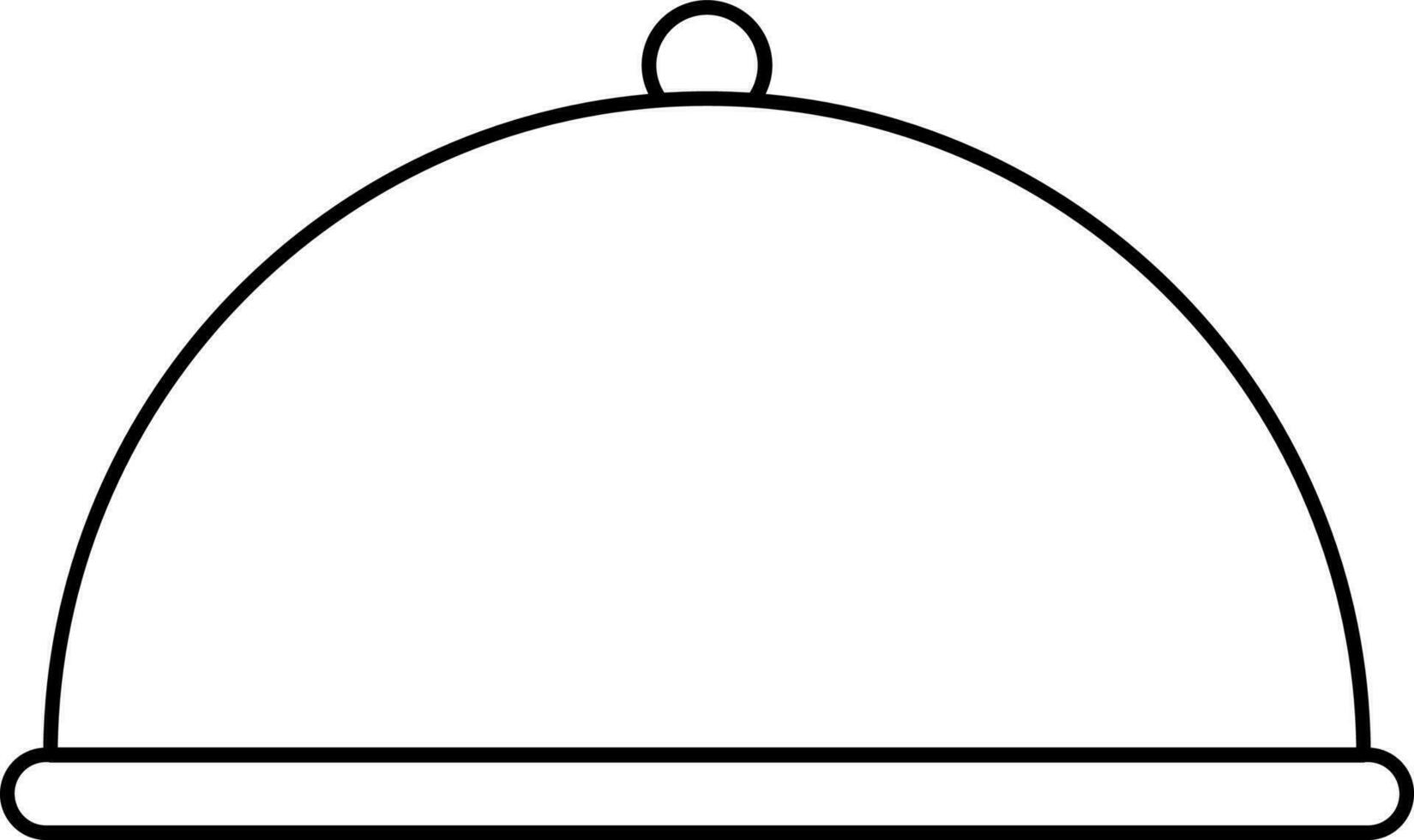Cloche Icon In Black Line Art. vector