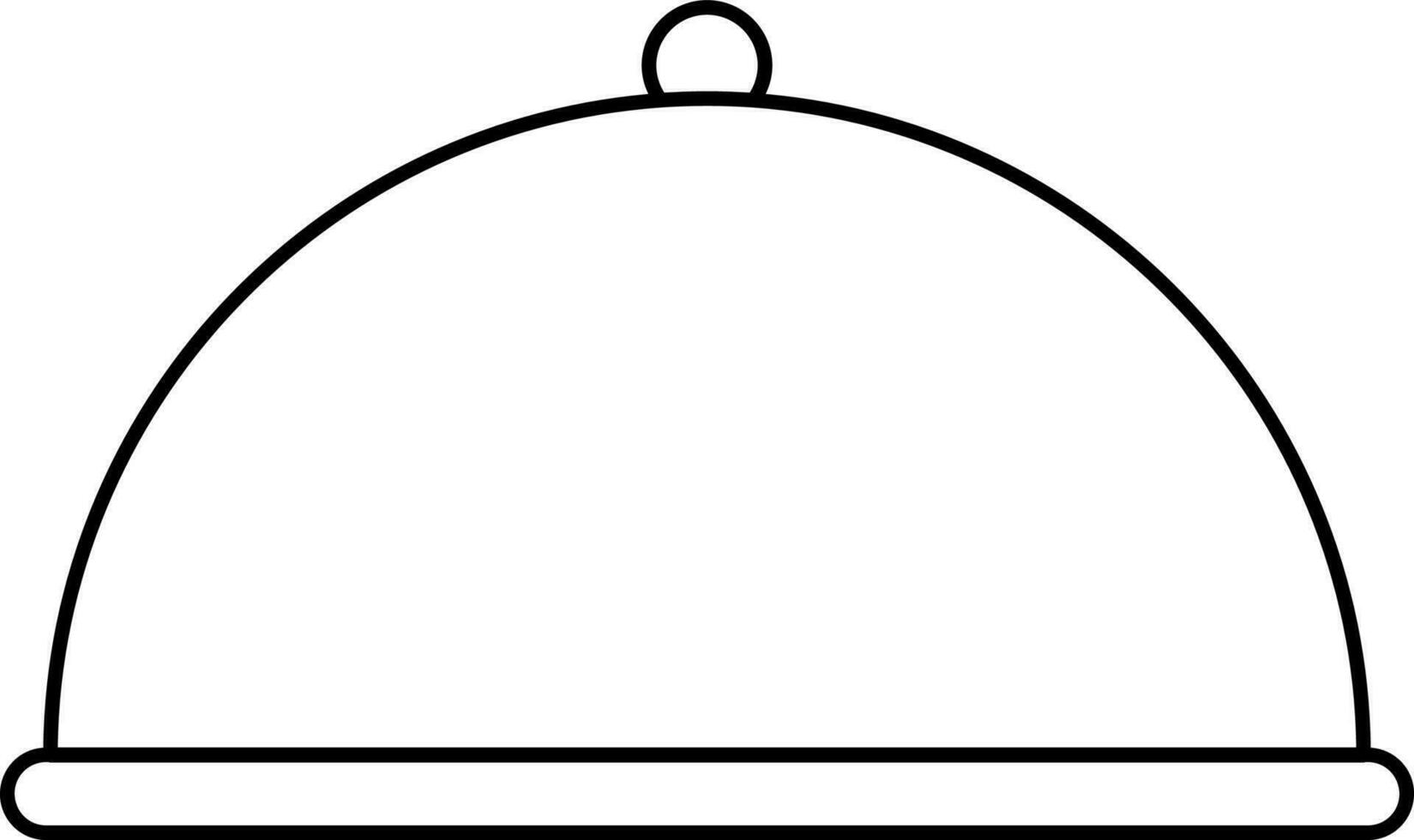 Cloche Icon In Black Line Art. vector