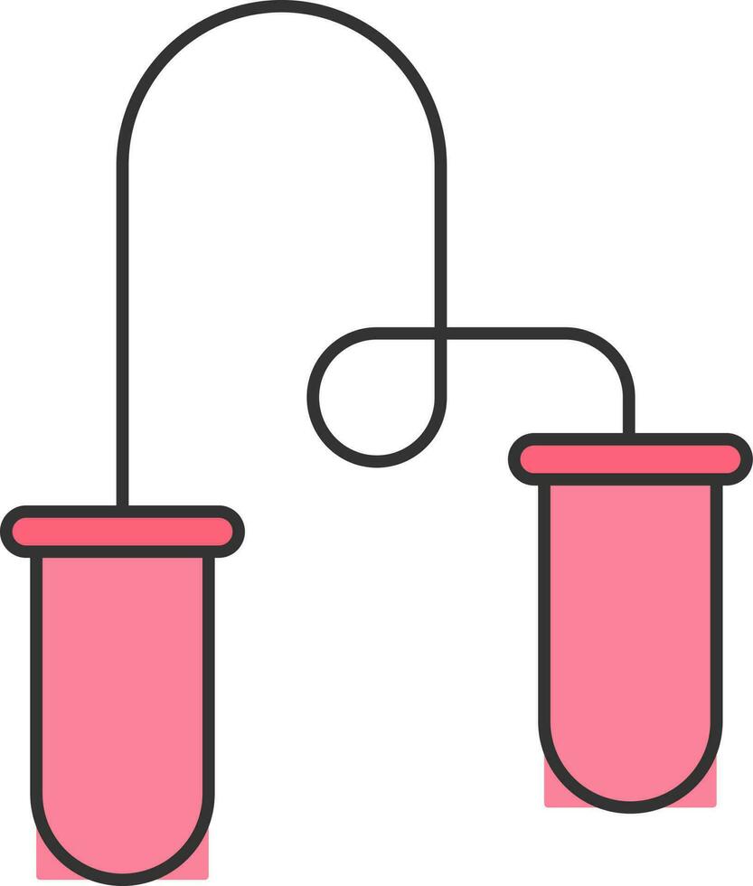 Skipping Rope Icon In Pink Color. vector