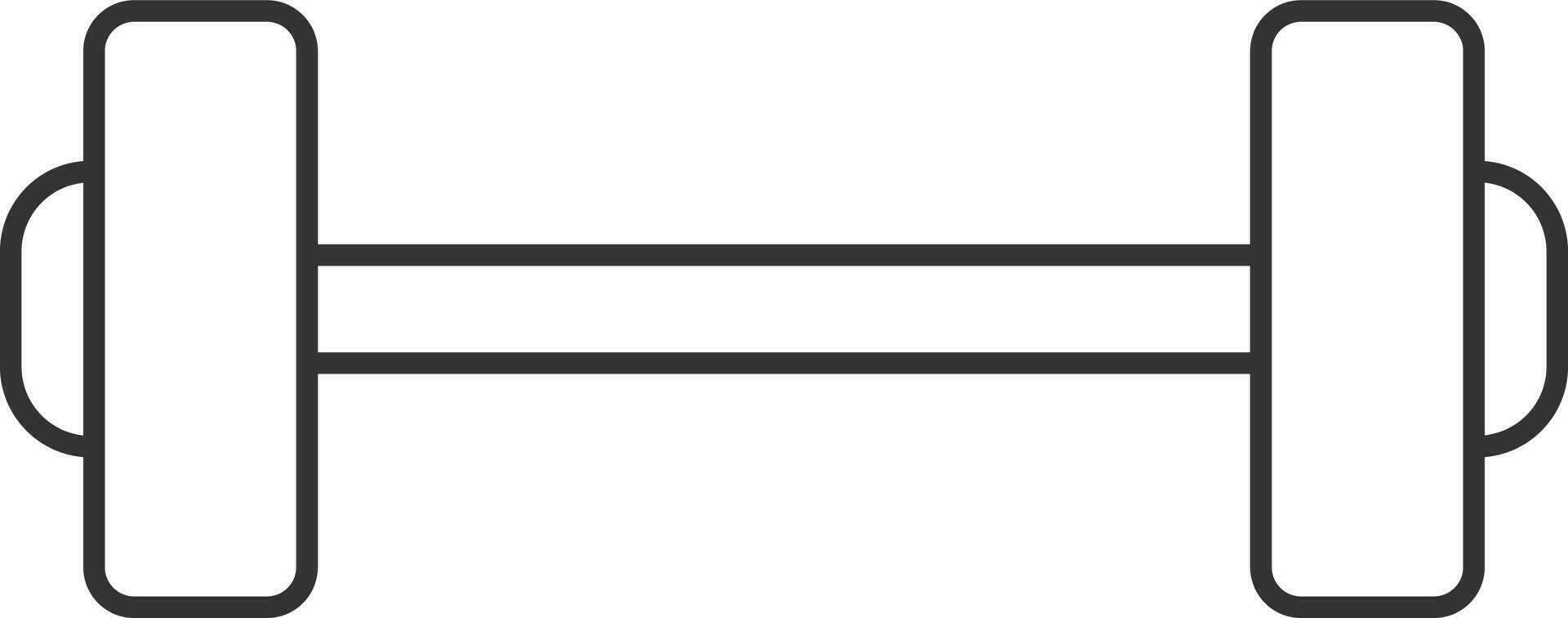Dumbbell Icon In Black Outline. vector