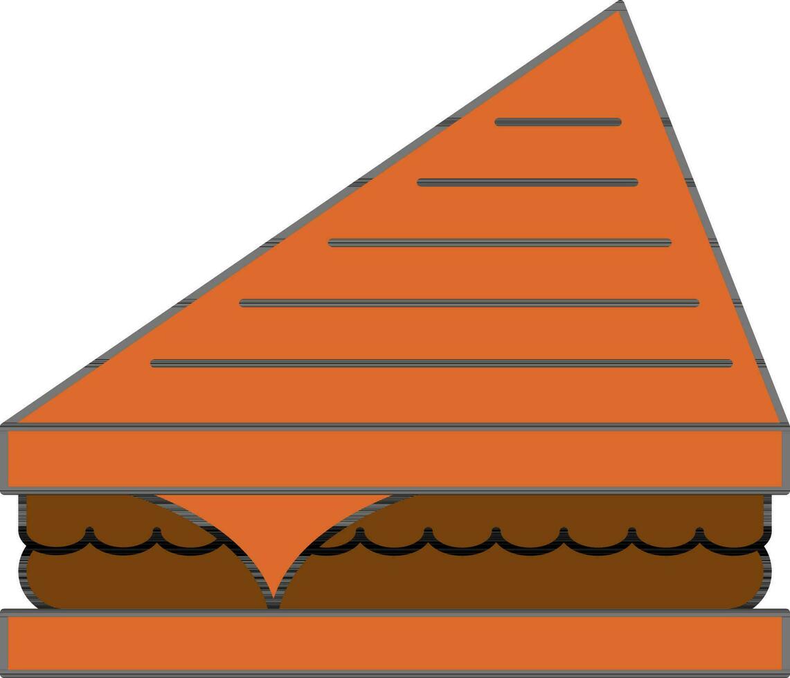 Sandwich Icon In Brown And Orange Color. vector