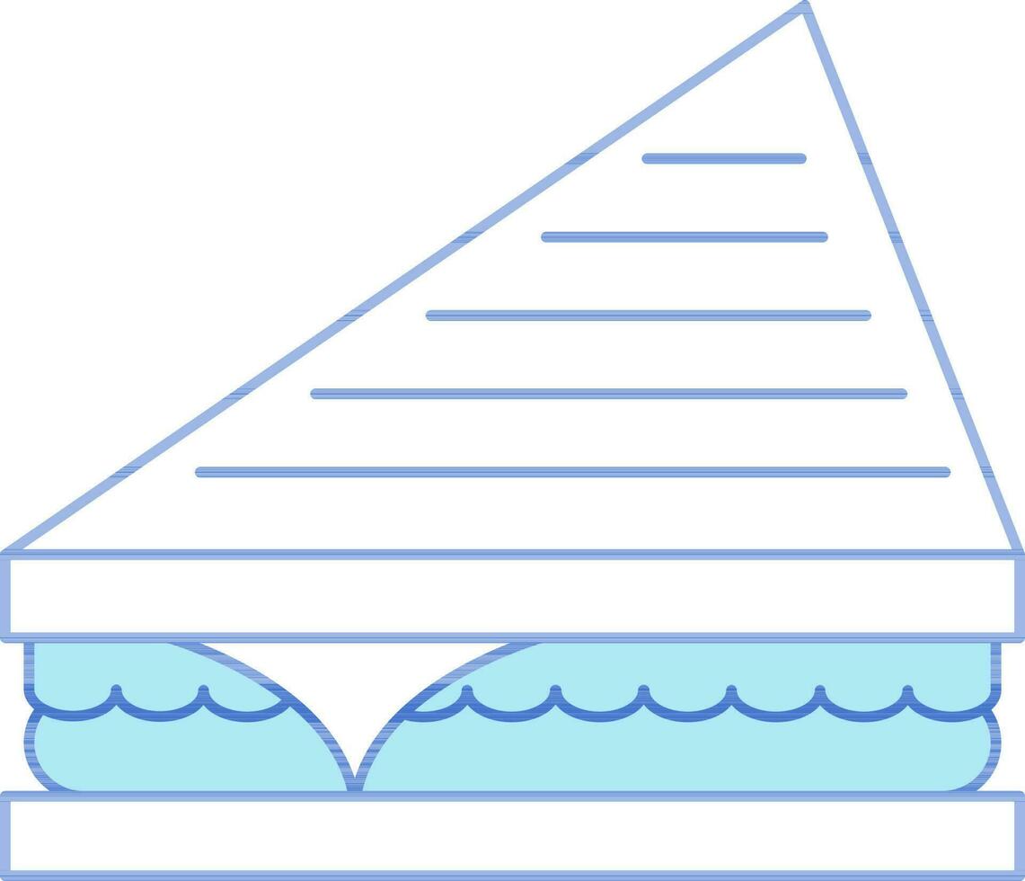 Sandwich Icon In Blue And White Color. vector