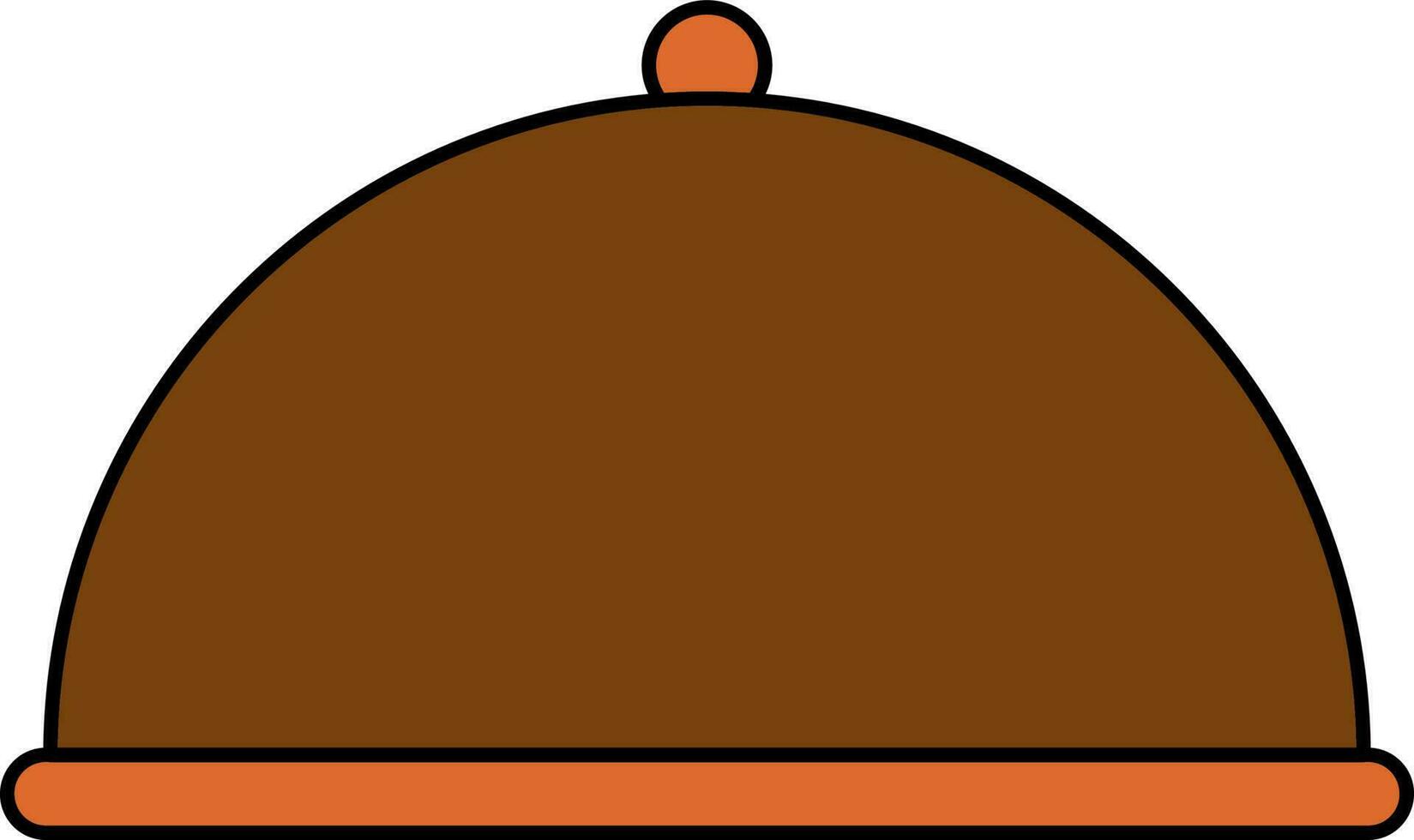 Cloche Icon In Brown And Orange Color. vector