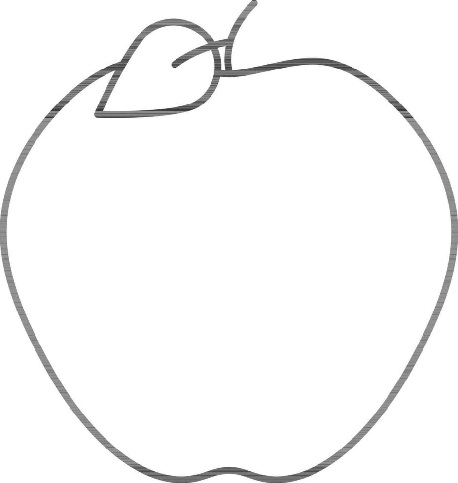 Apple Icon In Black Line Art. vector