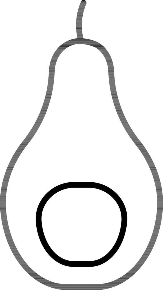 Avocado Slice Icon or Symbol in Flat Style. vector