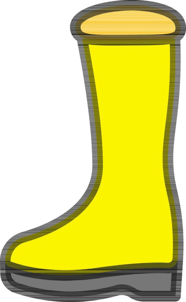 Isolated Long Boot Icon in Yellow Color. vector