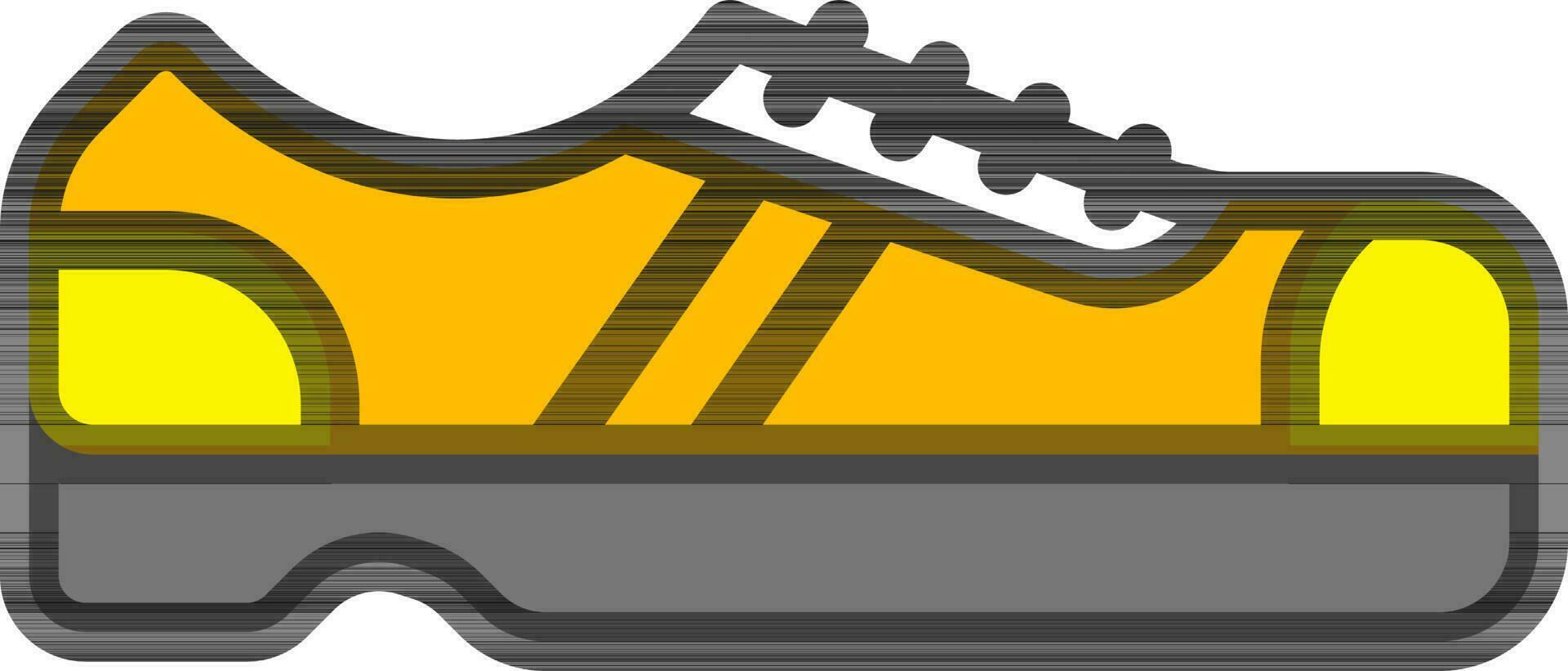 Yellow and Black Shoes Icon in Flat Style. vector