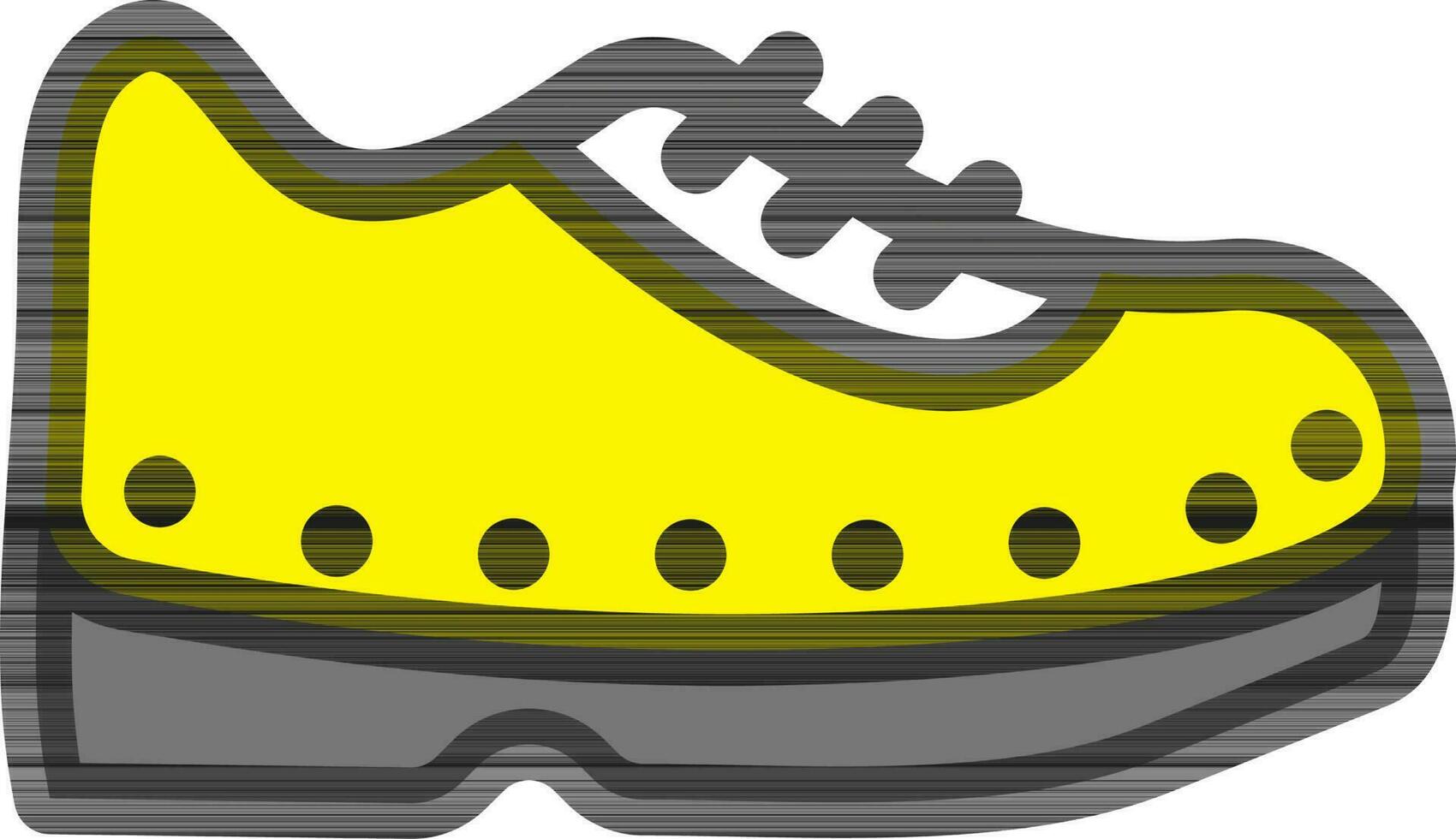 Sportswear Shoes Icon in Gray and Yellow Color. vector