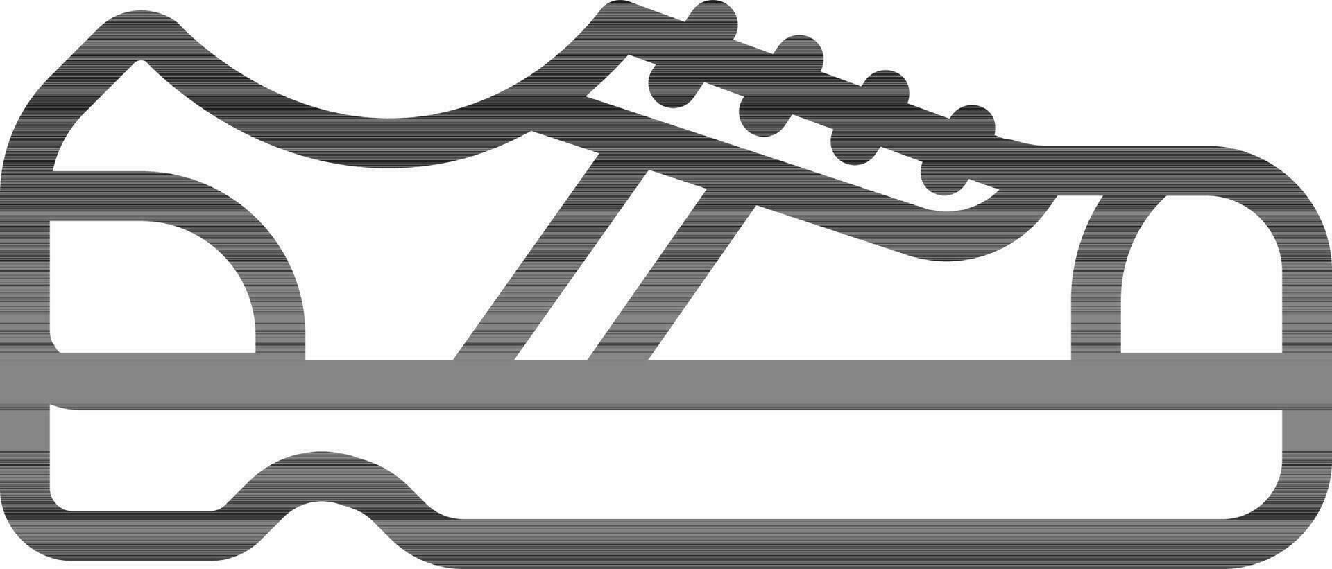 Illustration of Shoes Icon in Black Line Art. vector