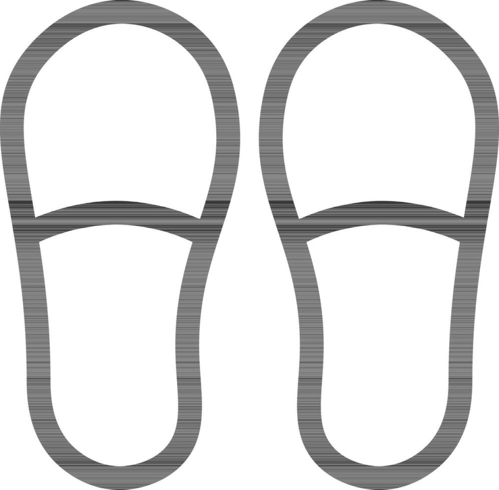 Line Art Illustration of Slippers Icon. vector