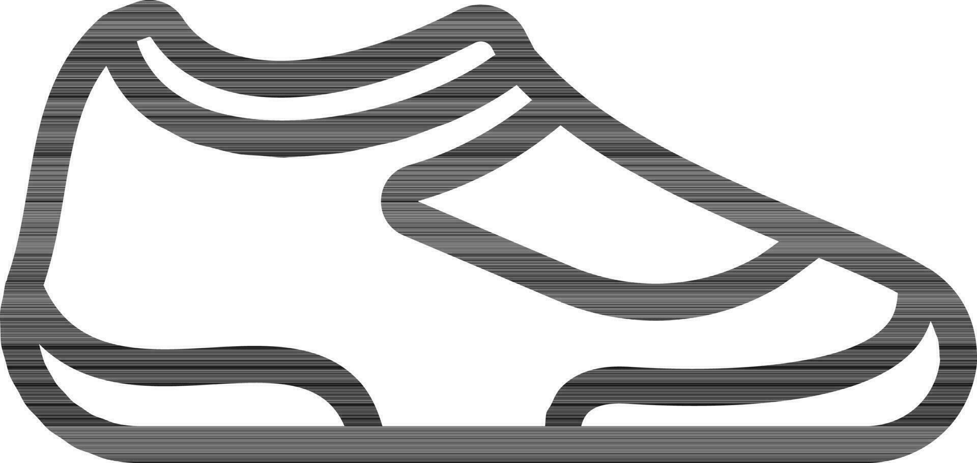 Black Line Art Illustration of Shoes Icon. vector