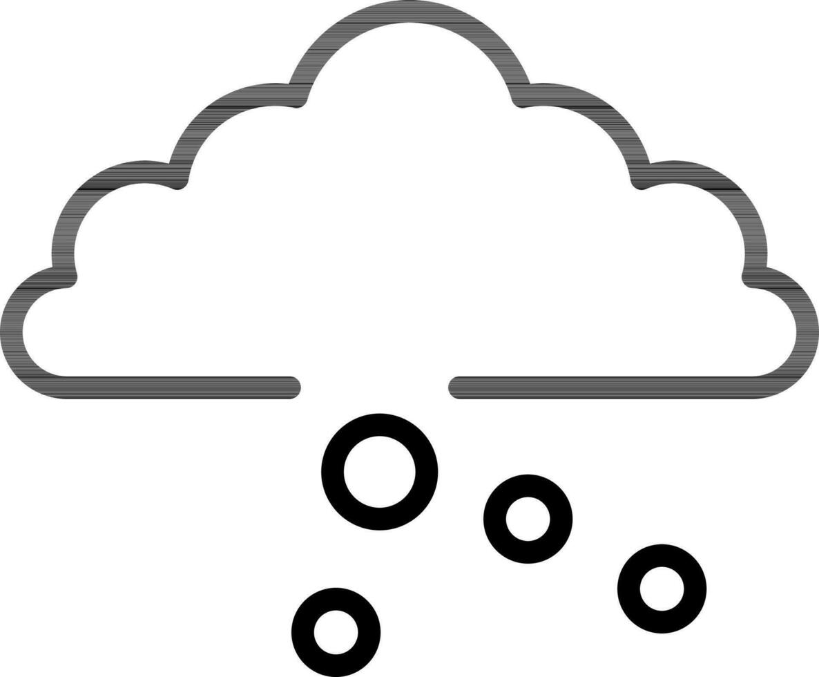 Cloud Hail Icon in Black Line Art. vector