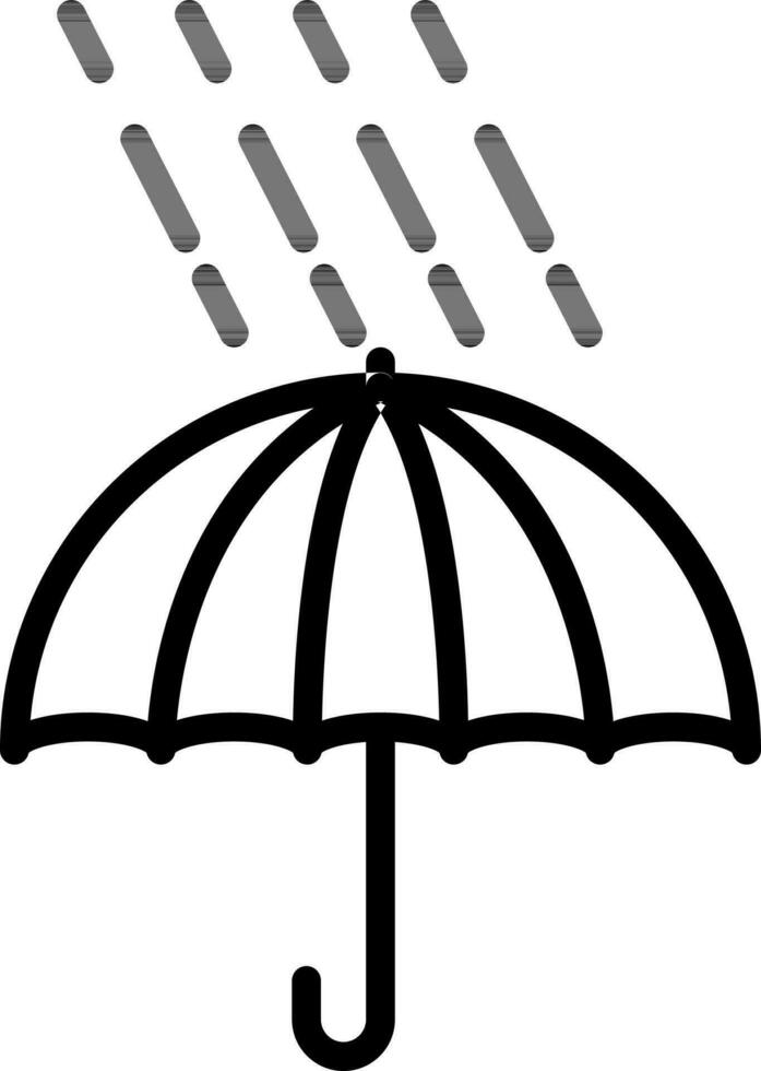 línea Arte ilustración de lluvia paraguas icono. vector