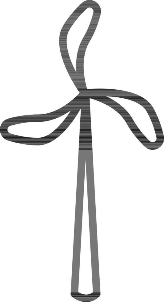 Line Art Windmill Icon in Flat Style. vector