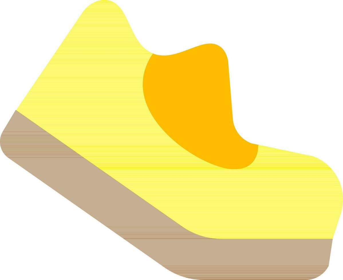 Sportswear Shoes Icon in Yellow and Brown Color. vector