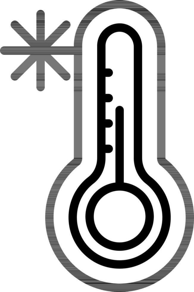 frío temperatura icono en negro Delgado línea. vector