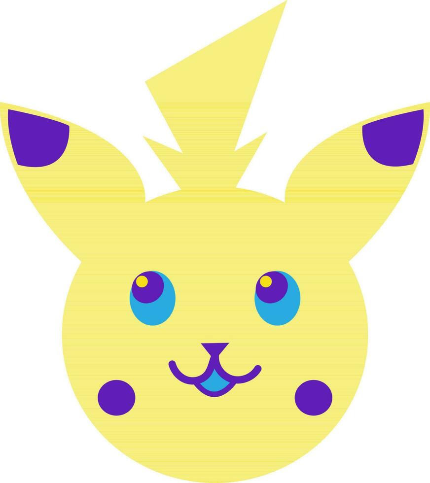 Pikachu en plano estilo. vector