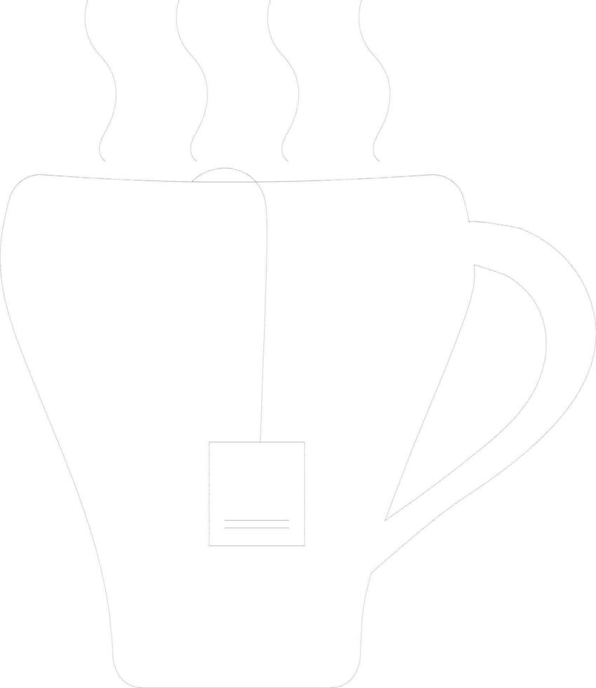 Flat style hot tea bag in mug. vector