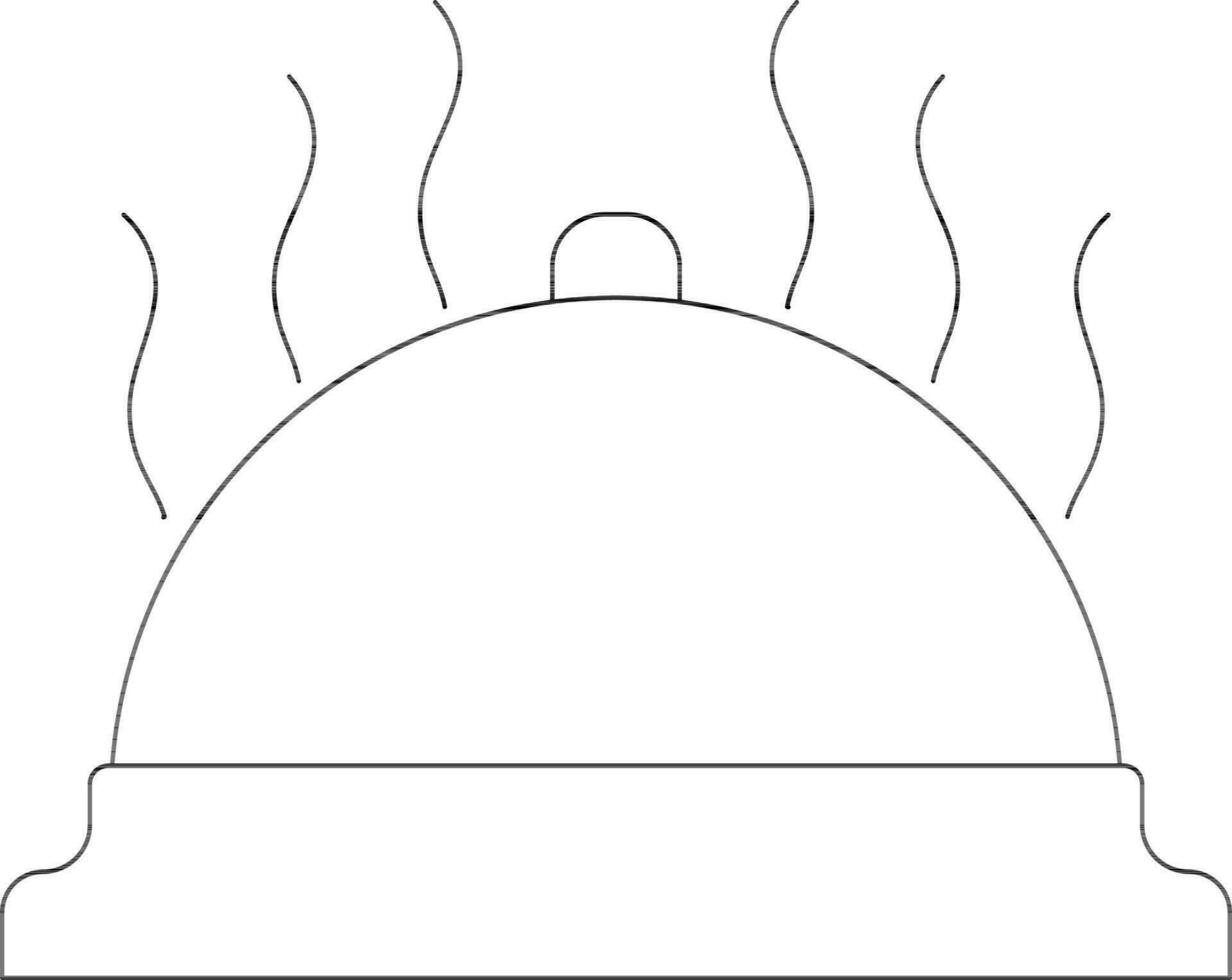Hot cloche in black line art. vector