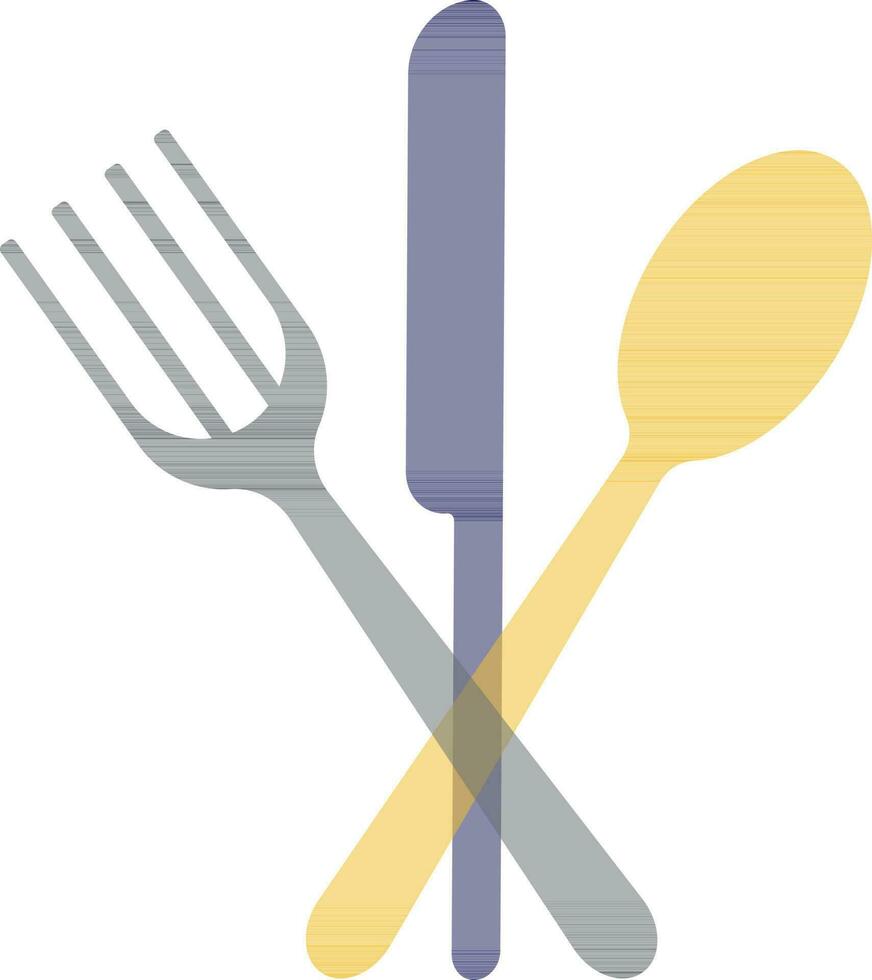 Flat style spoon,fork and knife. vector