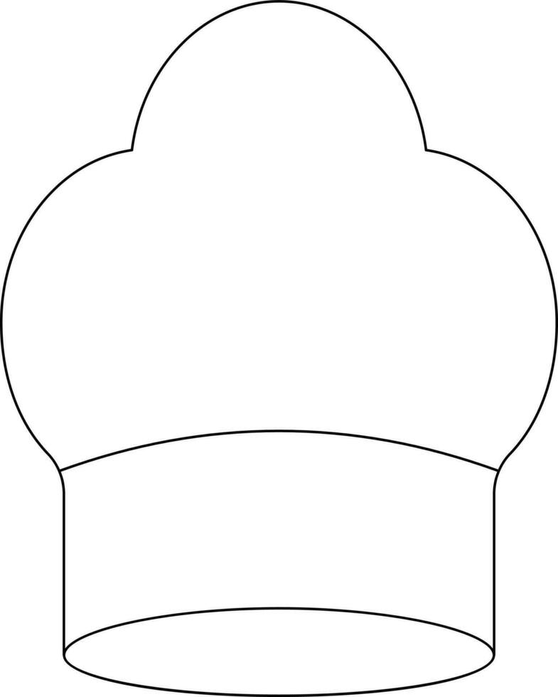 Black line art illustration of a chef hat. vector