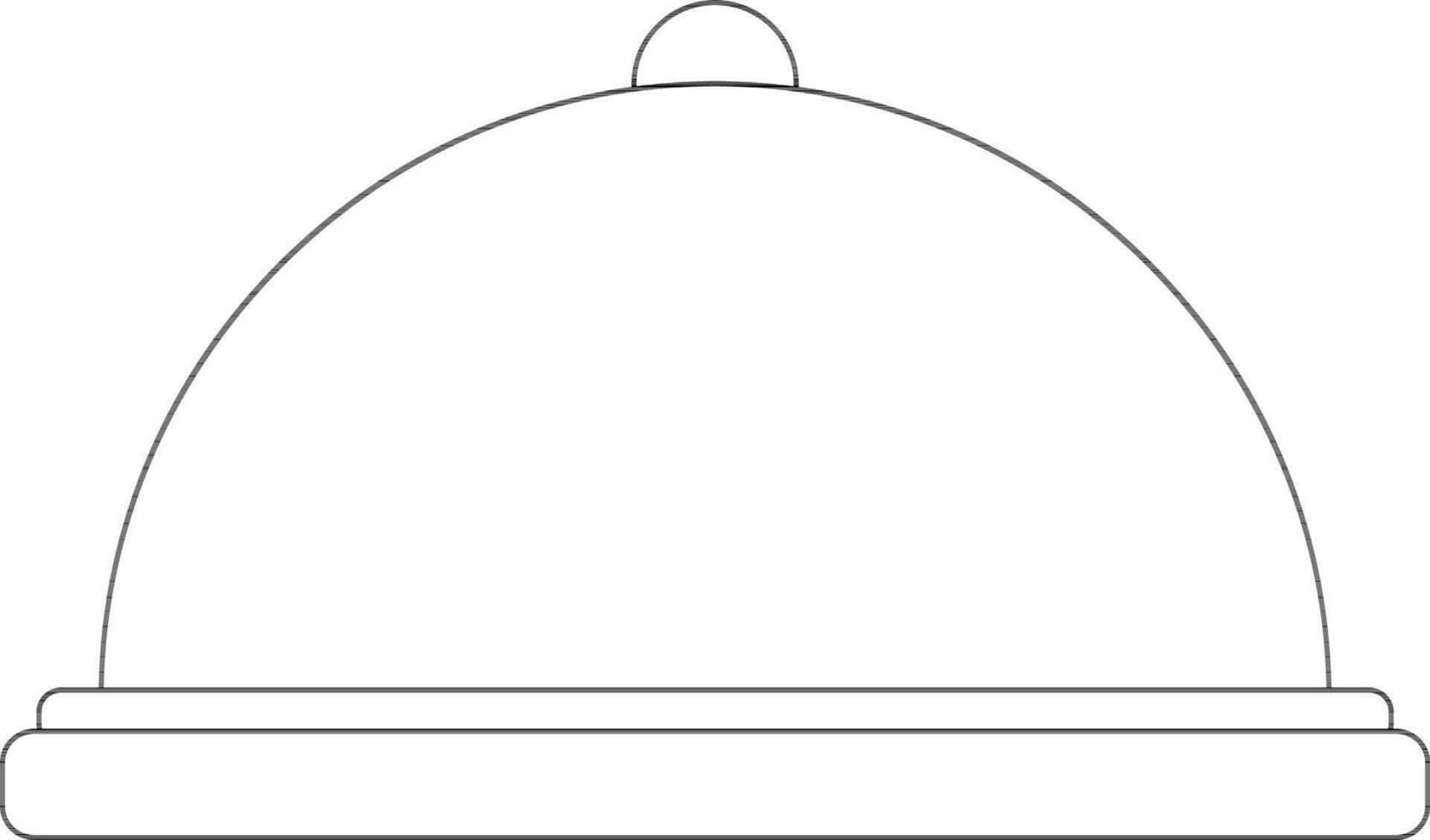 Black line art illustration of a restaurant cloche. vector
