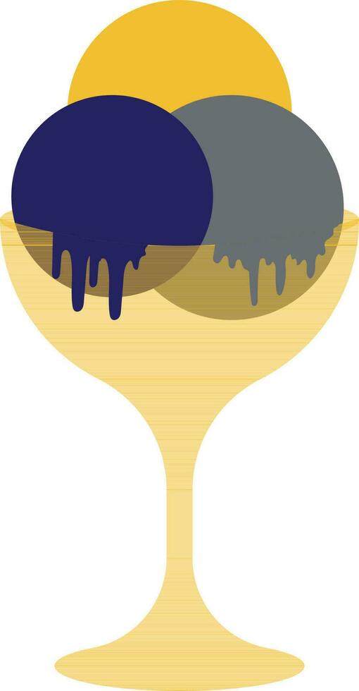 plano estilo hielo crema vaso. vector