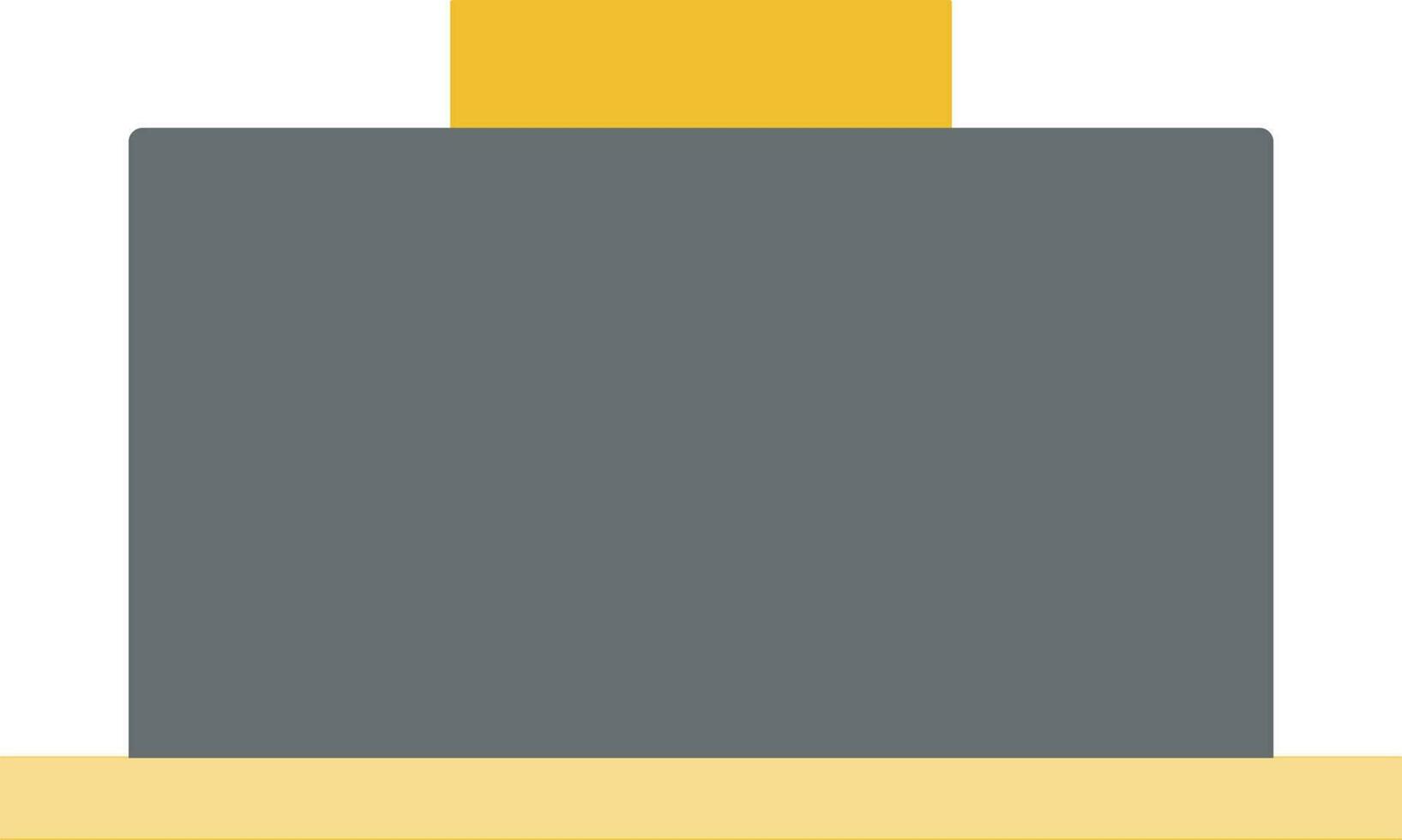 Restaurant cloche in yellow and grey color. vector