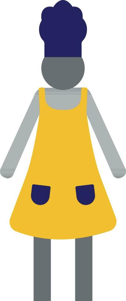 Character of faceless chef standing. vector