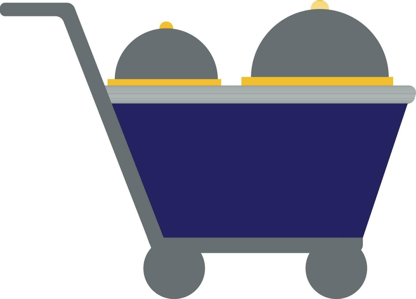 Illustration of cloches in trolly. vector