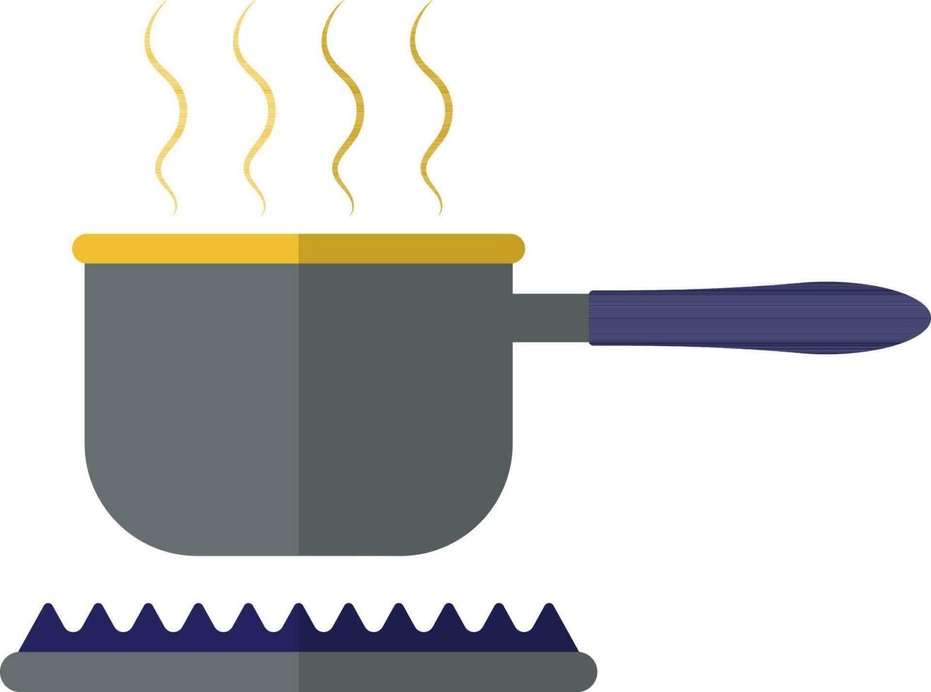 Hot frying pan on gas. vector