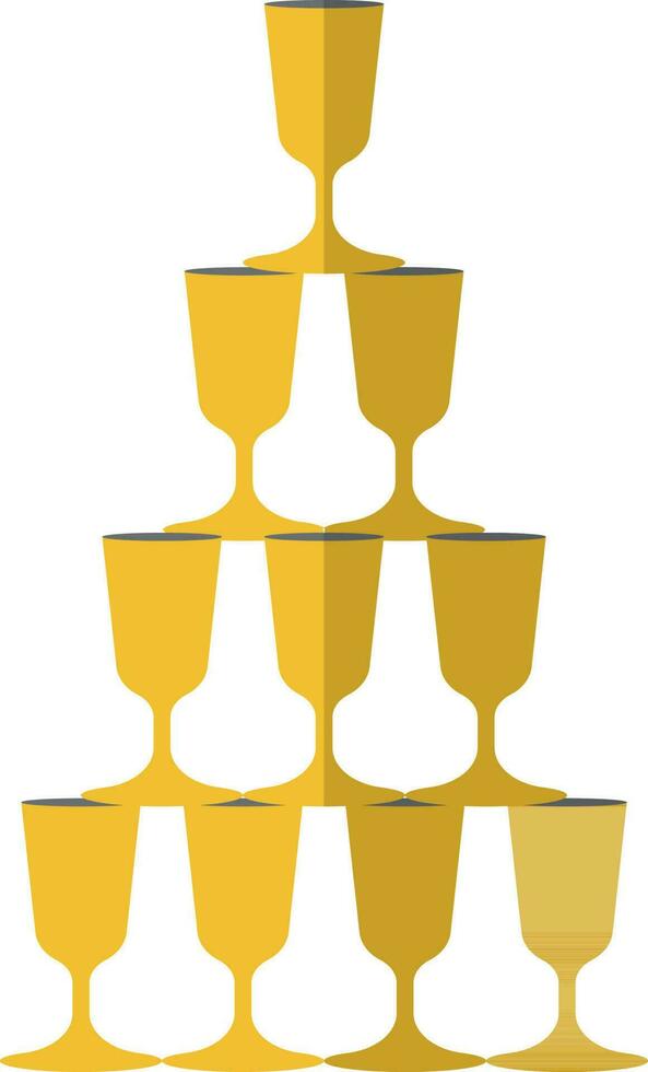 Yellow step by step guide to building cocktail glass. vector