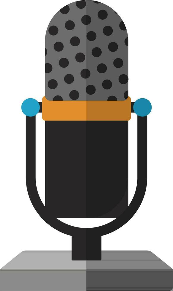 Grey and orange microphone. vector