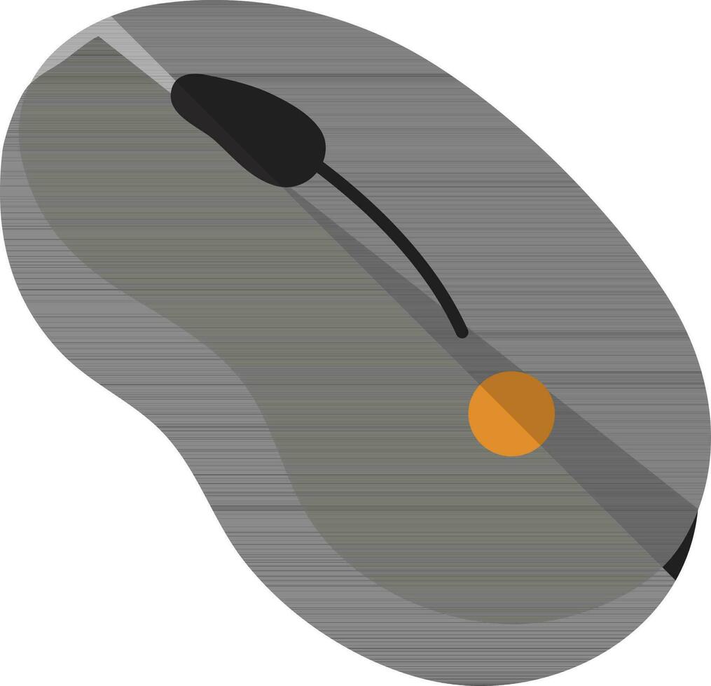 Flat style mouse in grey color. vector