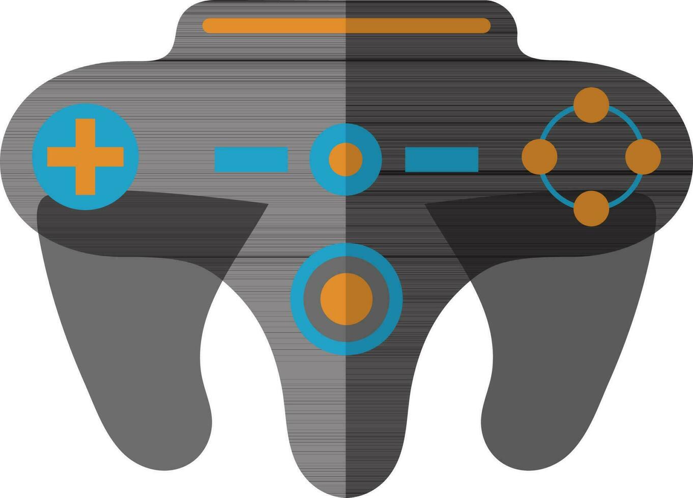 Grey and blue joystick in flat style. vector