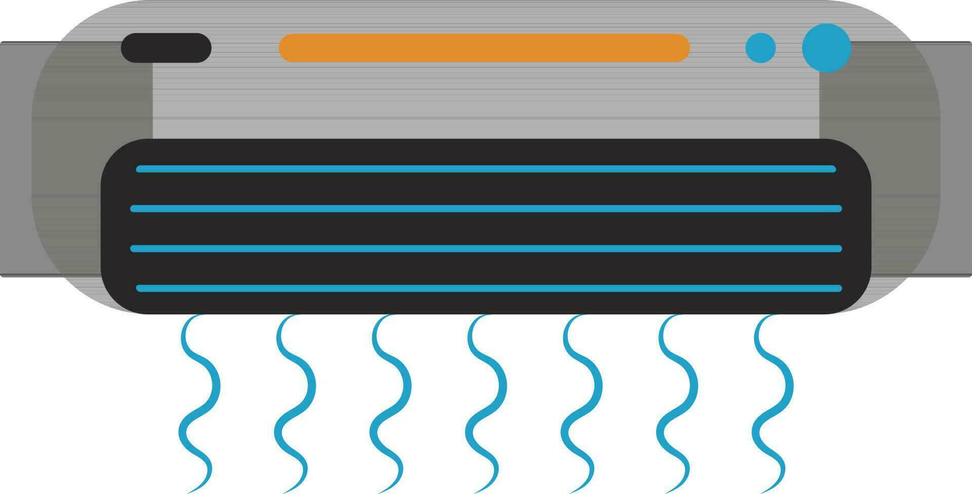 Grey and blue air conditioner. vector