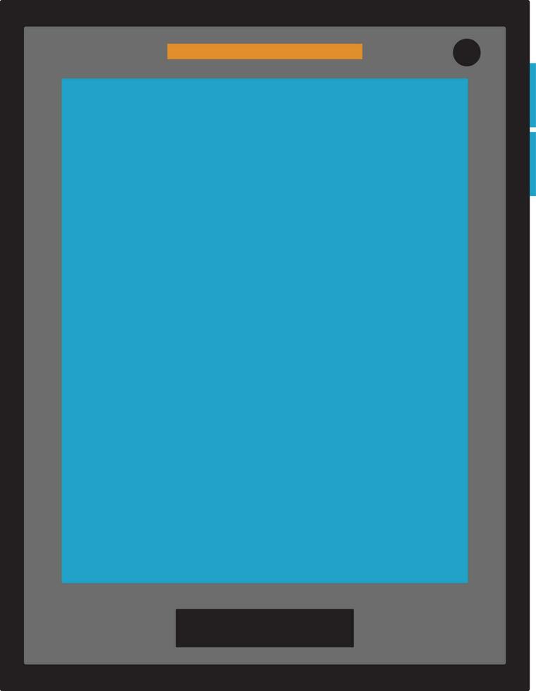 Illustration of a grey and blue smartphone. vector