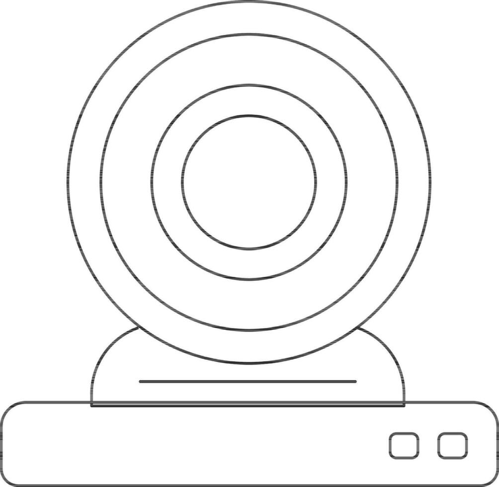 Black line art illustration of web camera. vector