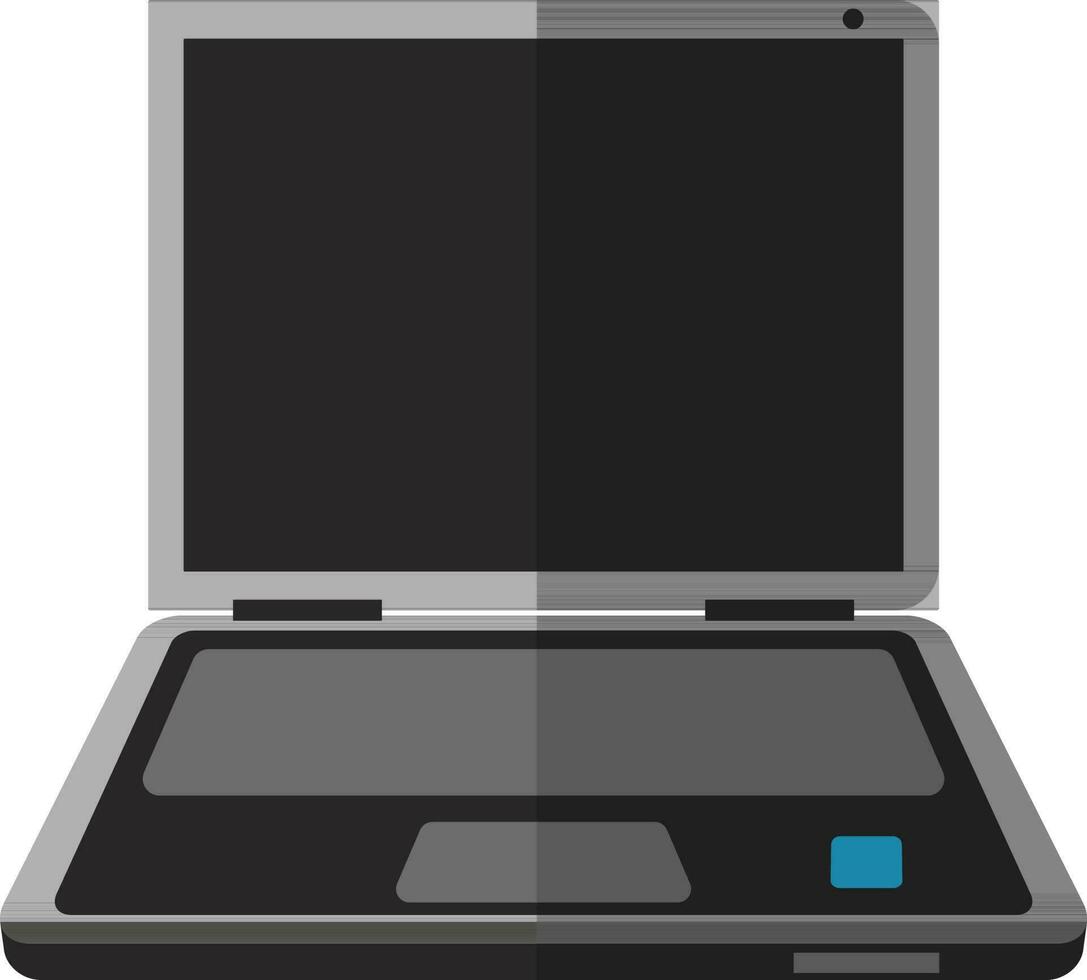 Illustration of grey laptop. vector