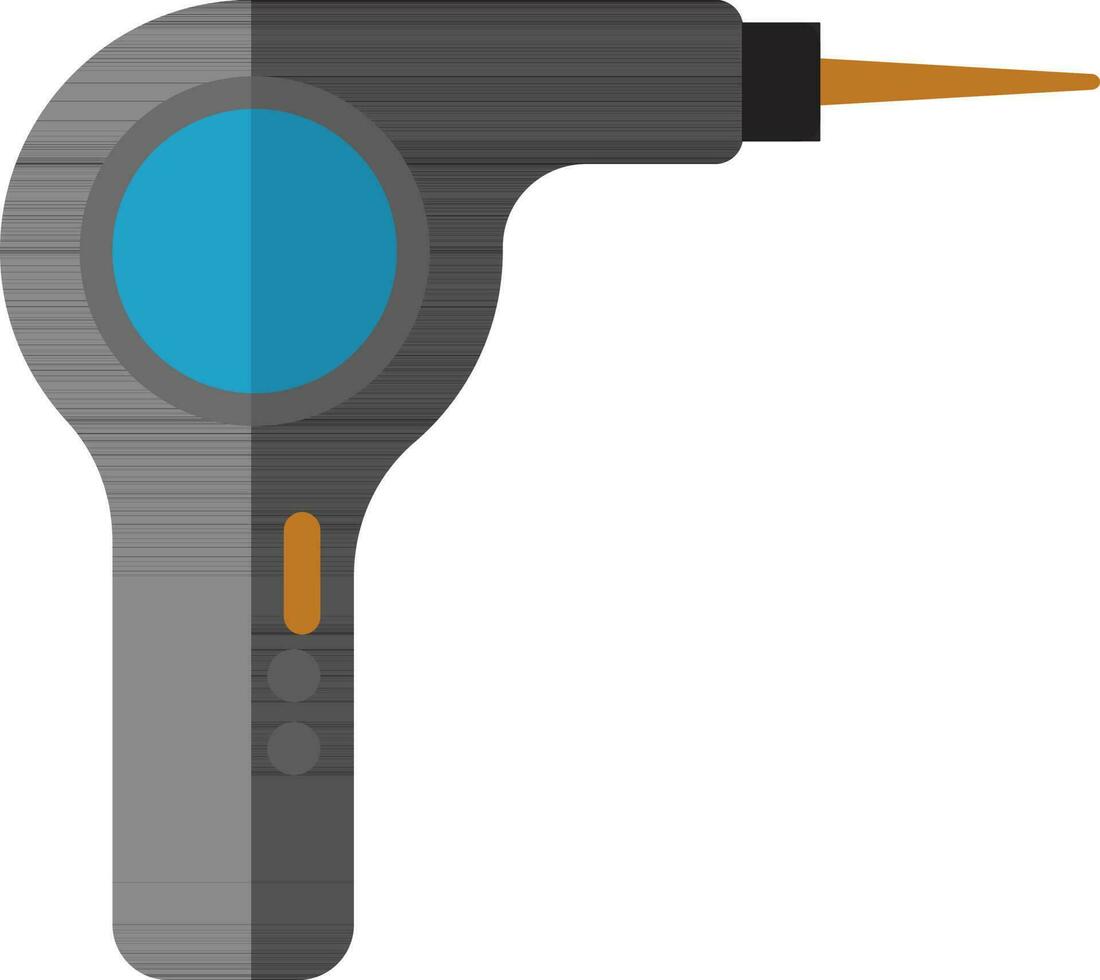 Drill machine in grey and blue color. vector
