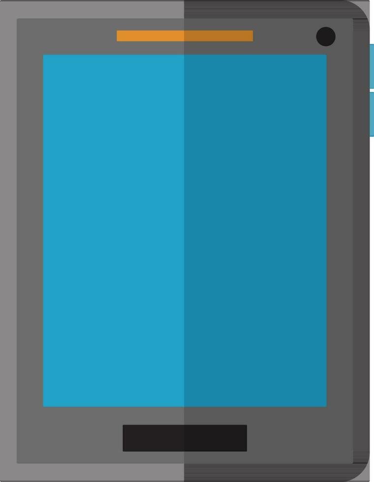 Illustration of a grey and blue smartphone. vector