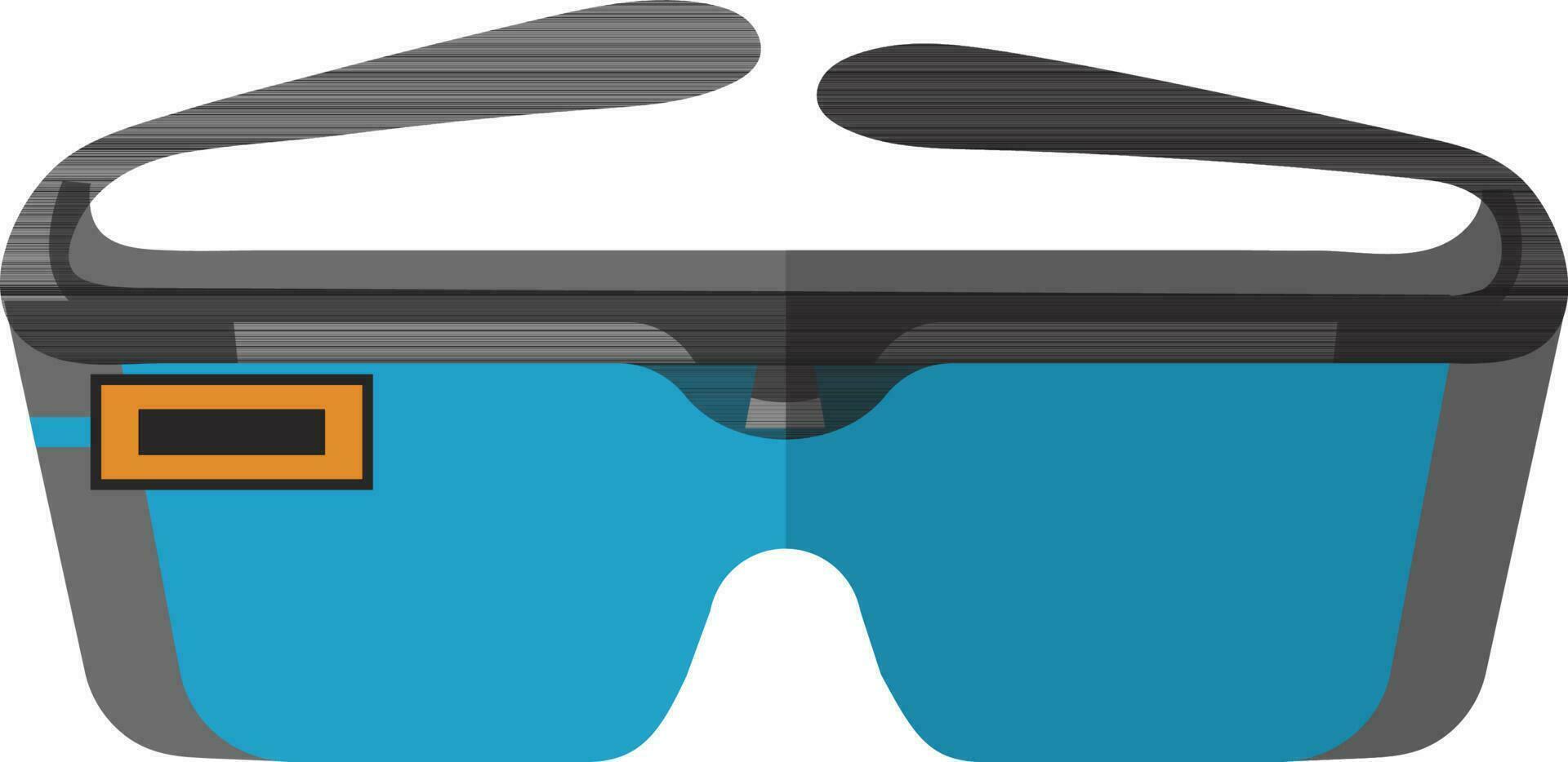 Grey and blue googles in flat style. vector