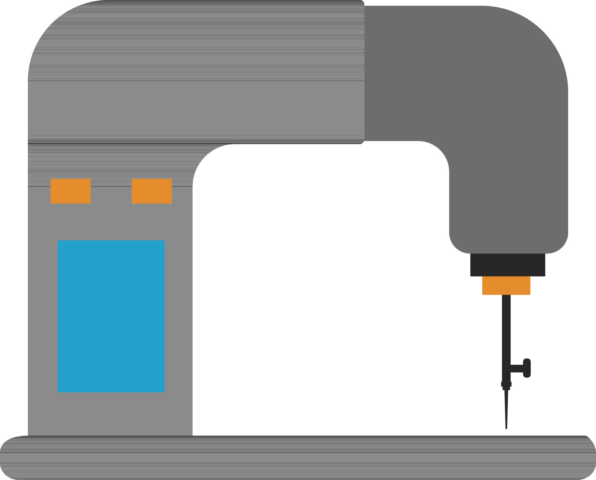 Sewing machine in grey and blue color. 24325619 Vector Art at Vecteezy