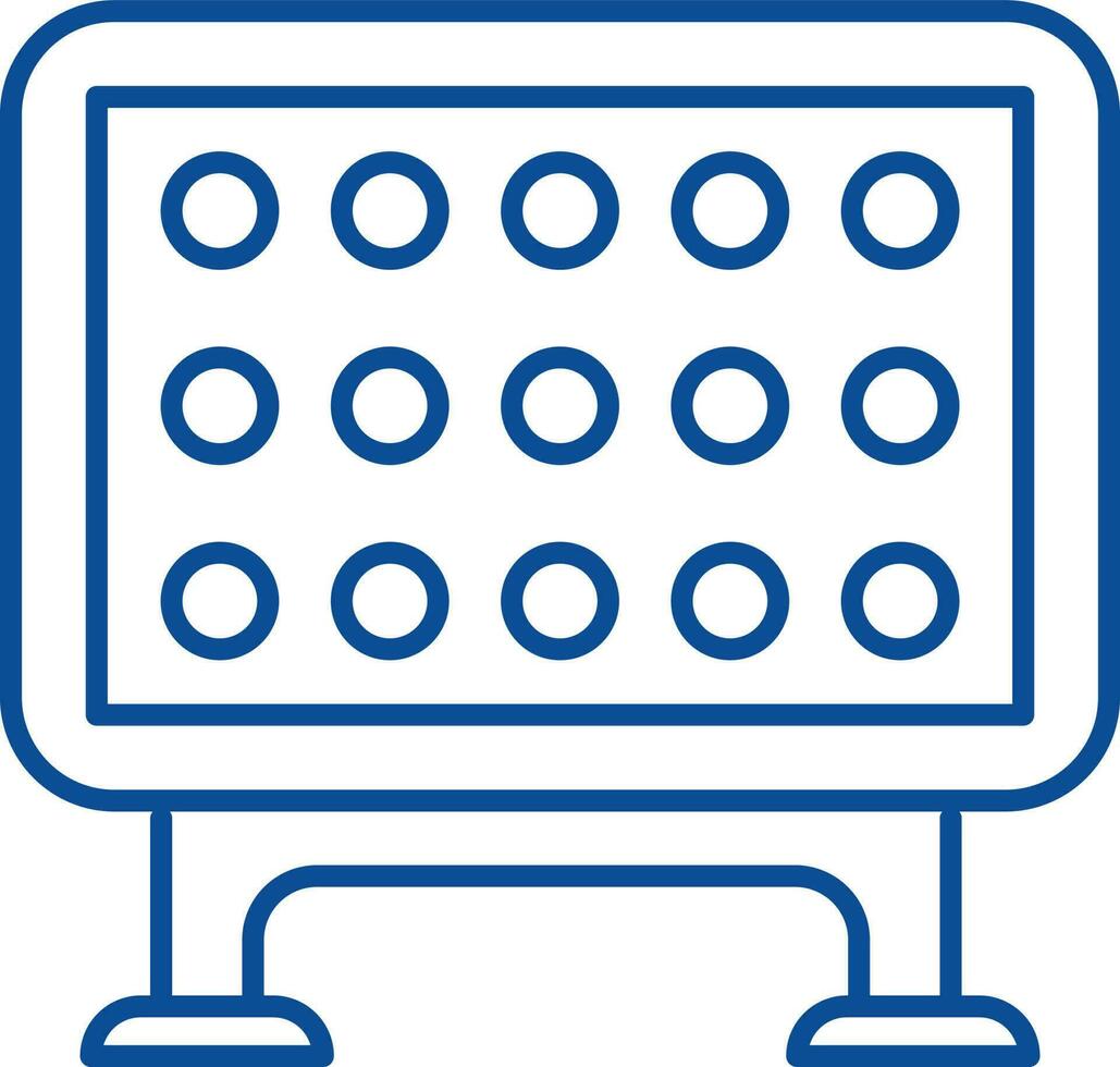 Connect Four Board Game Icon In Thin Line Art. vector