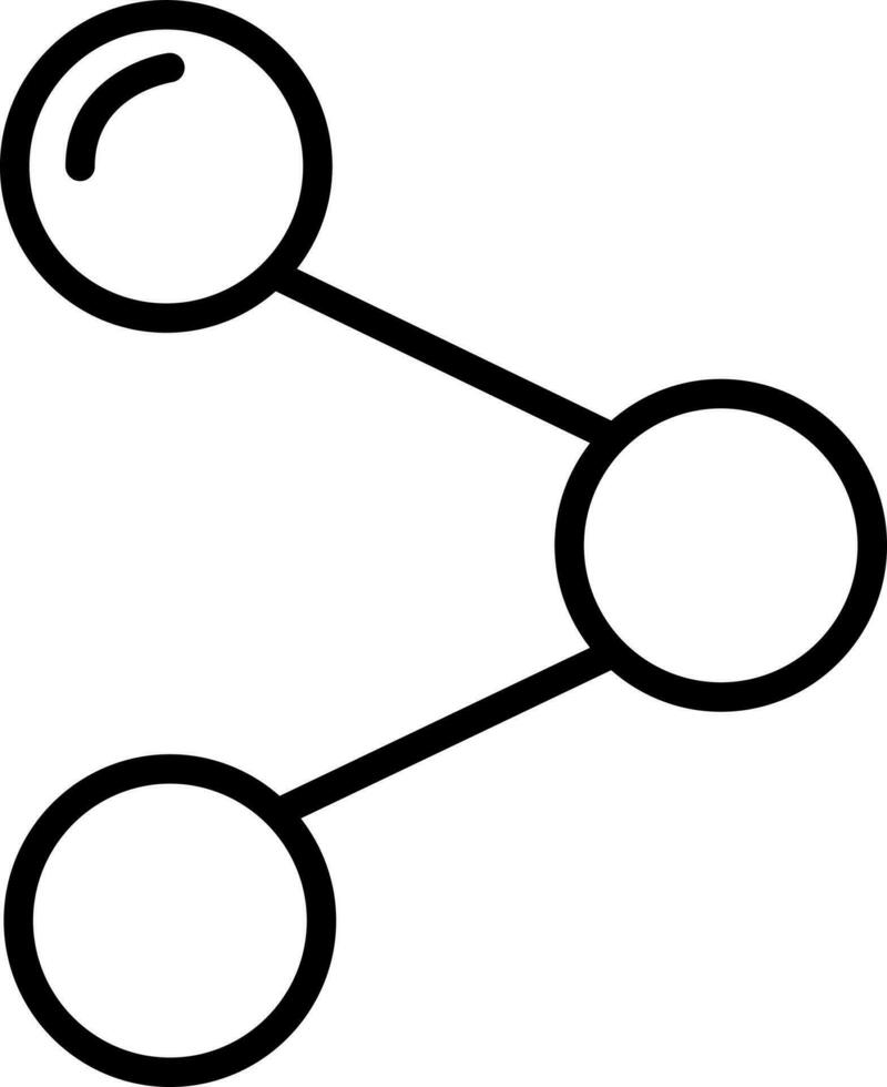 Black Line Art Illustration of Share Icon. vector